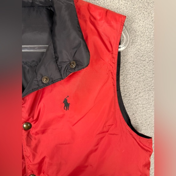 Polo Ralph Lauren down filled reversible black/red men’s medium preowned - Picture 4 of 11